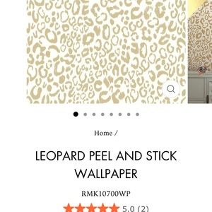 4 rolls of 20.5inx 16.5ft Gold leopard print peel&stick wallpaper